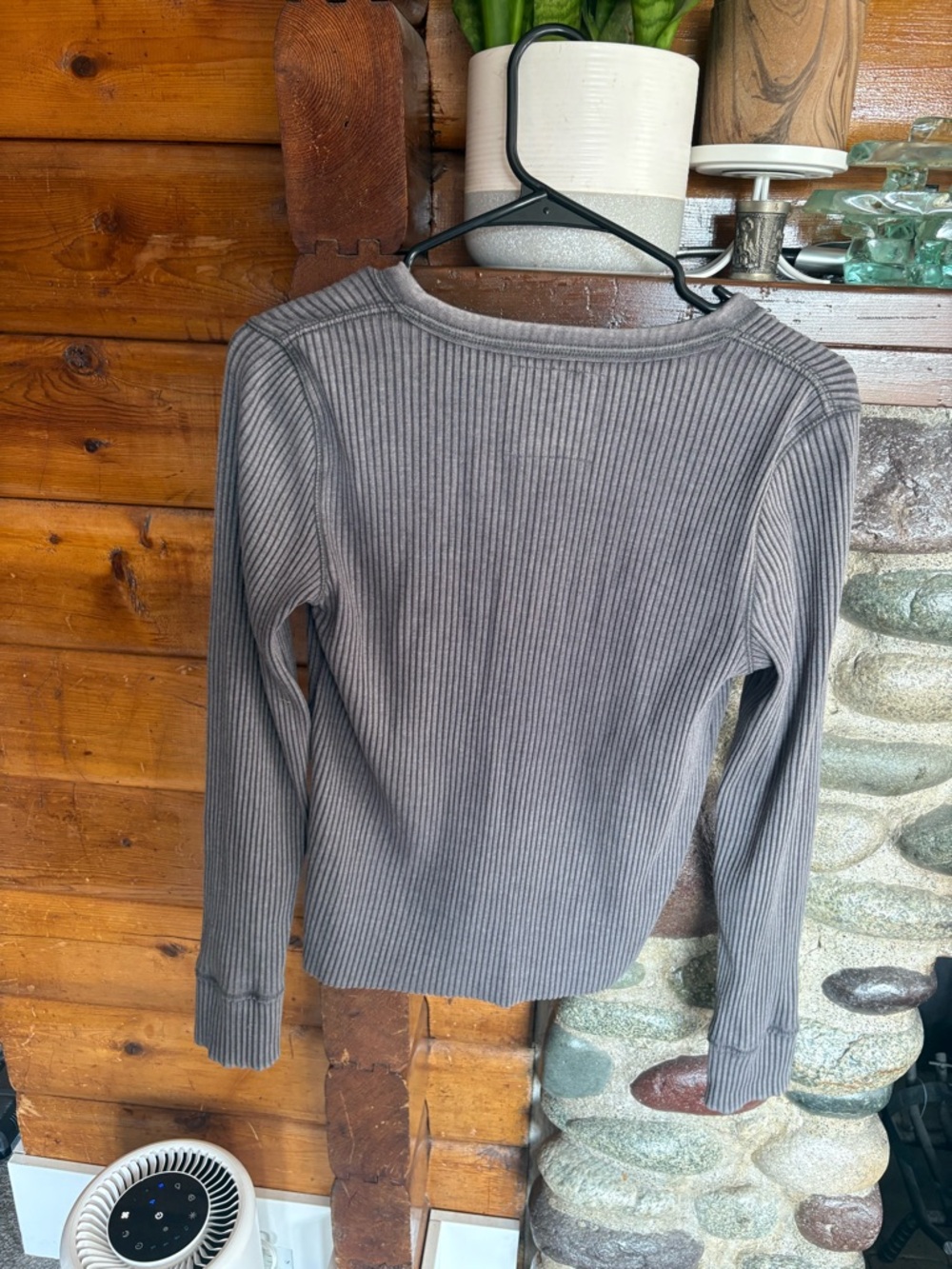 Aerie "Love This Moment" Grey Ribbed Long Sleeve Top - Women’s Size Medium - Picture 6 of 6